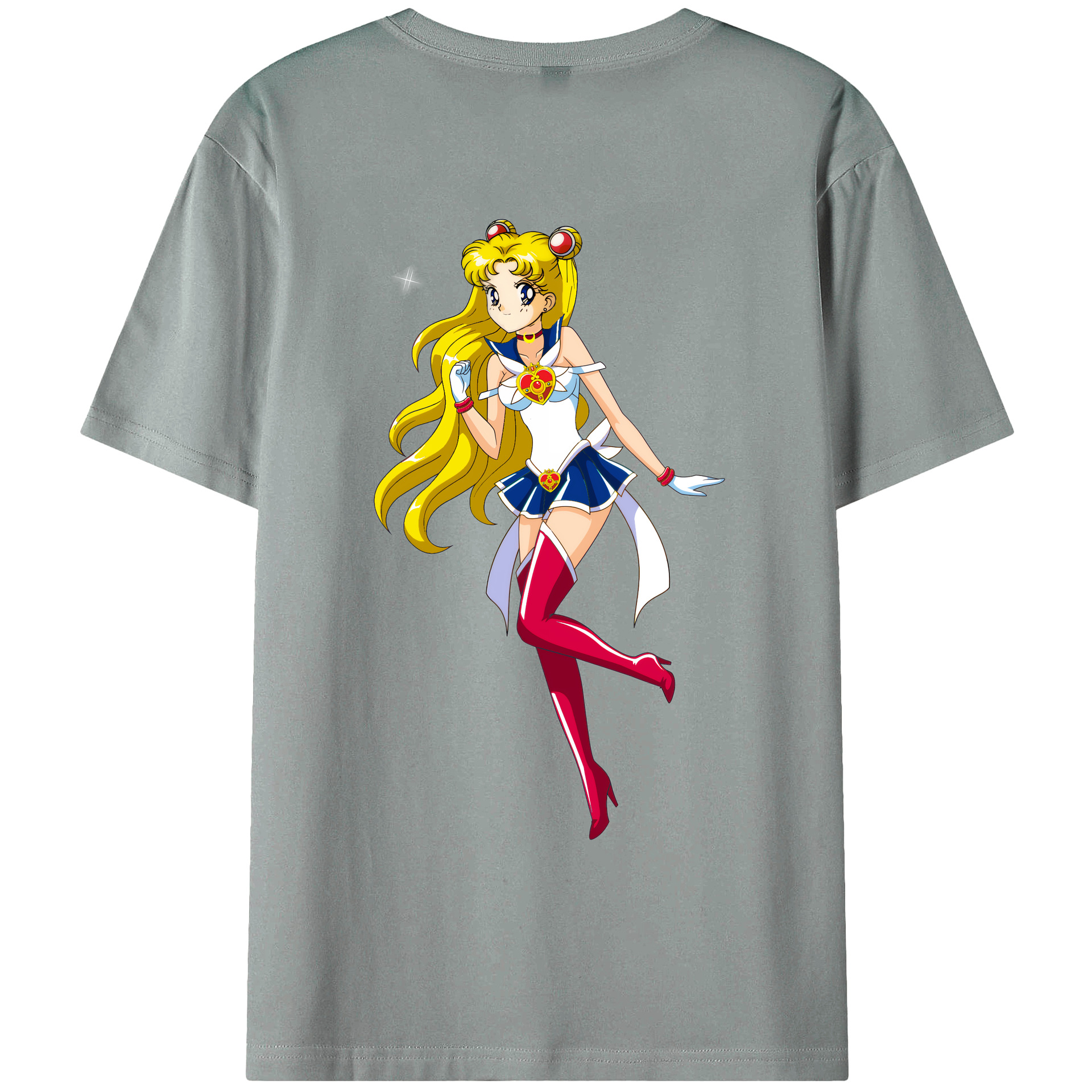 （画像用） 美少女戦士セーラームーン 月野 うさぎ つきの うさぎ Sailor Moon Tsukino Usagi 綿100％ メンズ半袖Tシャツ（バックプリント） 通気性